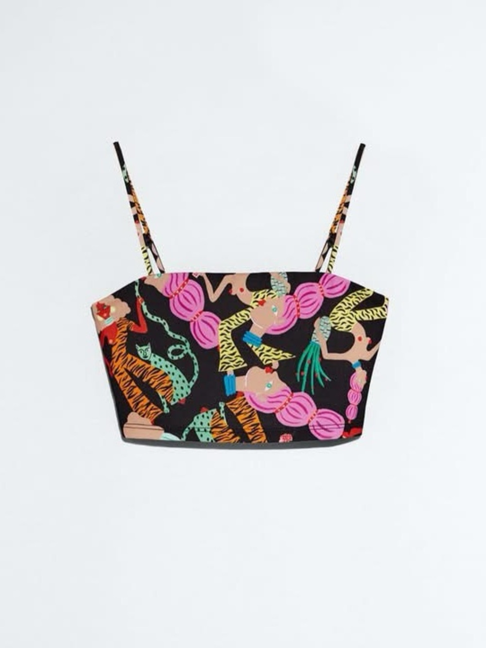 Zara Women In Art Miranda Makaroff Graphic Bra Top Y2K Indie Size L